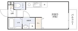 ヒルズ東雲B棟 ワンルームの間取図画像