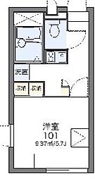 レオパレスアシュベリー 1Kの間取図画像