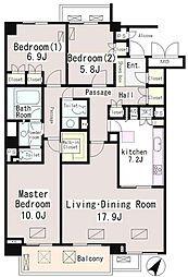 深沢パーク・マンション 3LDKの間取図画像