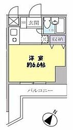 コスモ亀有5 1Kの間取図画像