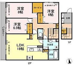 Sakura邸 2階3LDKの間取り
