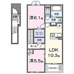グランドグローバー大島 2LDKの間取図画像