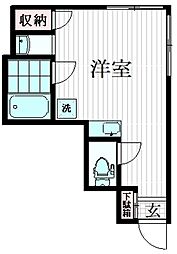 稲葉ハイツ ワンルームの間取図画像