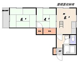 ハイツ 2DKの間取図画像
