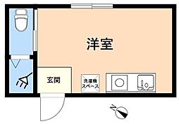TOKYOβ竹ノ塚10 ワンルームの間取図画像
