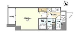 Lien御殿山 1Kの間取図画像