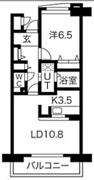 アクティ目黒駅前2号棟 1LDKの間取図画像
