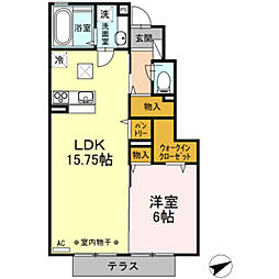 グランメール2番館 1LDKの間取図画像