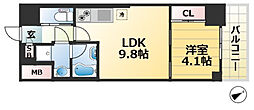プレジオ神戸長田 1LDKの間取図画像