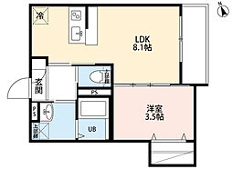 robot home 日進V 1LDKの間取図画像