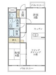 ヒルハイツ妙蓮寺 2LDKの間取図画像