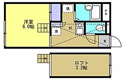 レオパレスグランシャリオ 1Kの間取図画像