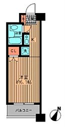 プライムアーバン勝どき ワンルームの間取図画像