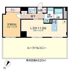 dips北千住 1LDKの間取図画像