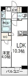 オープンレジデンシア新宿ザ・ハウス 1LDKの間取図画像