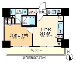 パークアクシス東陽町・親水公園 1LDKの間取図画像
