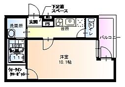 フジパレス高井田西1番館 1Kの間取図画像