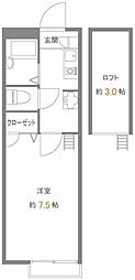 メインシティガーデン北葛西 1Kの間取図画像