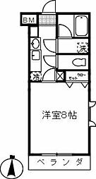 レヴェリー桜木 1Kの間取図画像