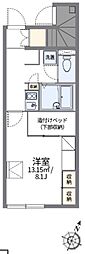 レオパレスサンリーブ3 1Kの間取図画像
