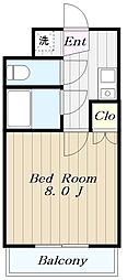 林マンション 1Kの間取図画像