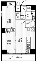 ジェノヴィア両国5スカイガーデン 2LDKの間取図画像