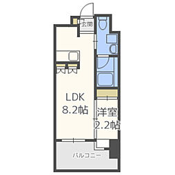 グランフォーレプライム平尾 1LDKの間取図画像