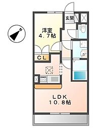 ザ・シャイン 1LDKの間取図画像