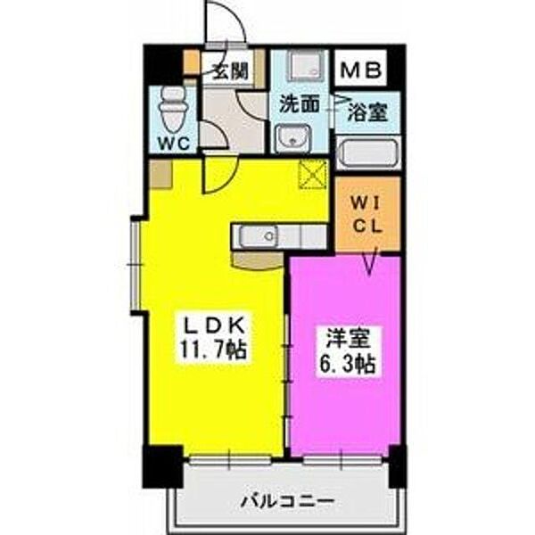 プレジデント正弥久留米駅前 205｜福岡県久留米市東町(賃貸マンション1LDK・2階・43.01㎡)の写真 その2