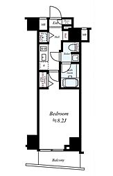 プレール・ドゥーク中板橋 1Kの間取図画像
