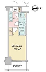 クロスレジデンス飯田橋 1Kの間取図画像