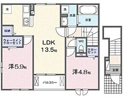 リオラ II 2LDKの間取図画像