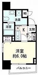 レグラス横浜メディオ 1Kの間取図画像