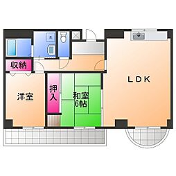 カルム泉大津 2LDKの間取図画像