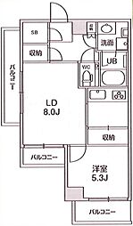 四谷坂町レジデンス 1LDKの間取図画像