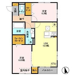 シャトーヒルズ 2LDKの間取図画像