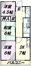 ヒルグレイス武蔵野 3DKの間取図画像