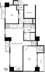 シルバーパレス白金台 2LDKの間取図画像