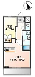 ウェストソレイユ 1LDKの間取図画像