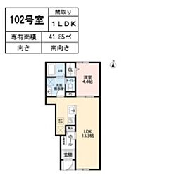 川口市桜町4丁目アパート 1LDKの間取図画像