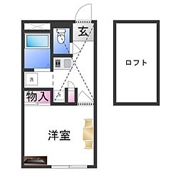 レオパレスヤマト2 1Kの間取図画像