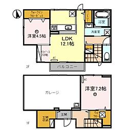 ヴェルデ秋葉町 2LDKの間取図画像