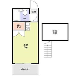 グリーンパーク ワンルームの間取図画像
