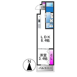 大阪市生野区林寺4丁目マンション 1LDKの間取図画像