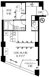 オレア日本橋浜町 1LDKの間取図画像