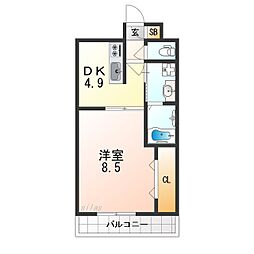 阪急箕面線 桜井駅 徒歩14分の賃貸アパート 2階1DKの間取り