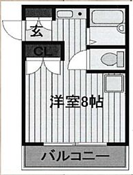 サンライズ我孫子 ワンルームの間取図画像