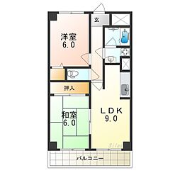 ヴィラシャトー 2LDKの間取図画像