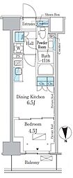 パークアクシス新宿百人町 1DKの間取図画像