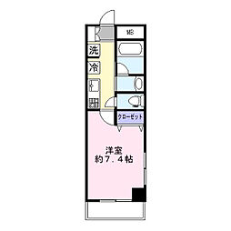 グランデ・アリビオ 1Kの間取図画像